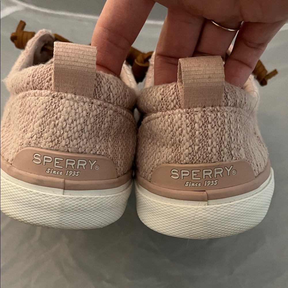 Sperry Women's Pier Wave Blush Pink Canvas Upper Slip On Sneakers - Size 9.5 - Picture 9 of 12